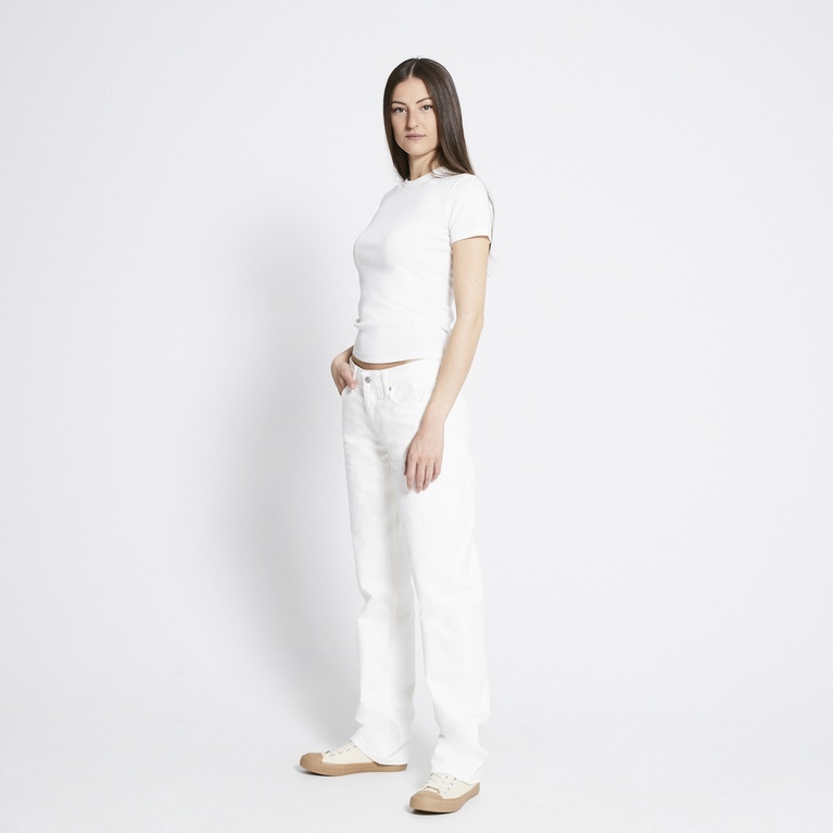 Low waist straight jeans "Icon" White